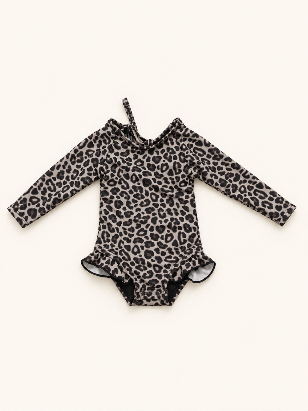 Baby Long-Sleeve Leopard One-Piece Swimsuit